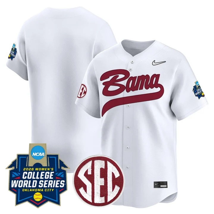 Men's Size - Alabama Softball 2026 World Series (WCWS) Vapor Premier Limited Jersey WHITE BLANK