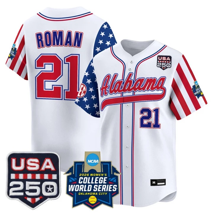 Men's Size - Alabama Softball America 250 Edition Vapor Premier Limited Jersey #21 ANA ROMAN