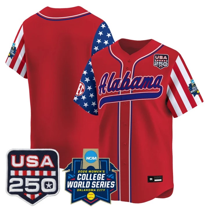 Men's Size - Alabama Softball America 250 Edition Vapor Premier Limited Jersey RED BLANK