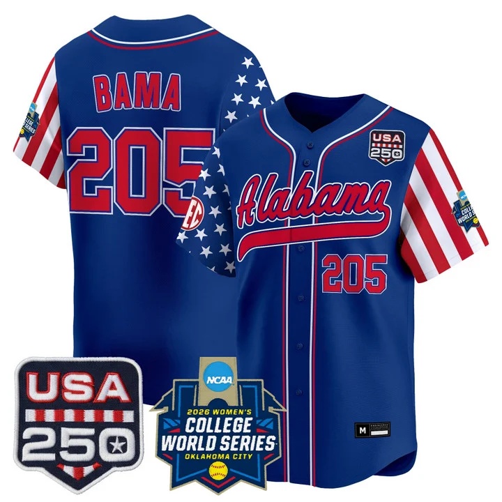 Men's Size - Alabama Softball America 250 Edition Vapor Premier Limited Jersey ROYAL #205 BAMA