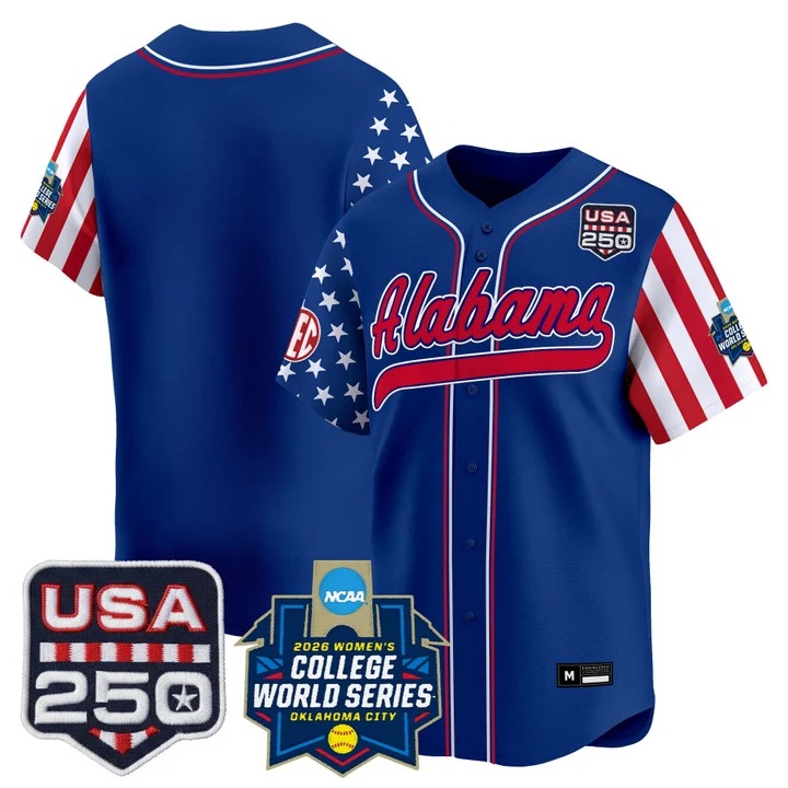 Men's Size - Alabama Softball America 250 Edition Vapor Premier Limited Jersey ROYAL BLANK