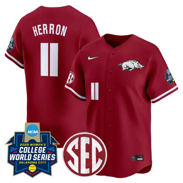 Men's Size - Arkansas Softball 2026 World Series (WCWS) Vapor Premier Limited Jersey #11 ROBYN HERRON