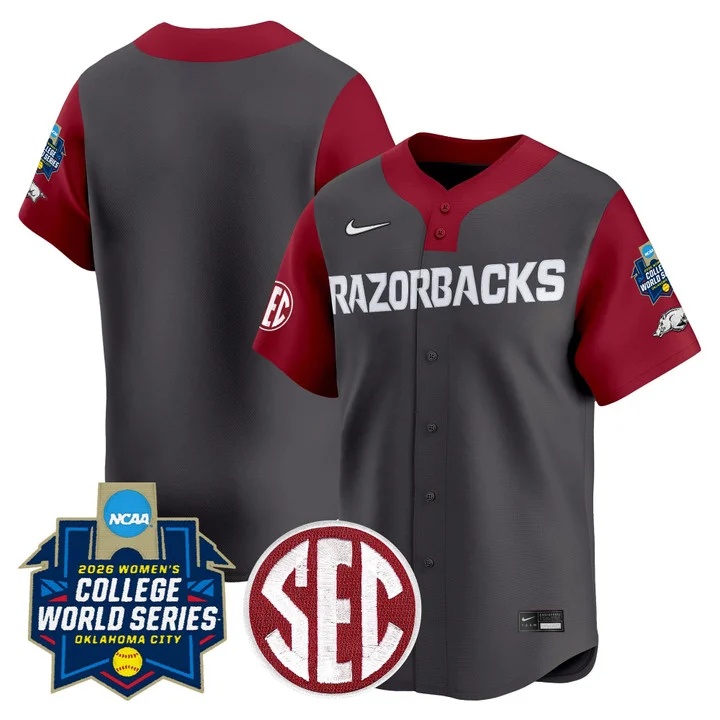 Men's Size - Arkansas Softball 2026 World Series (WCWS) Vapor Premier Limited Jersey gray blank