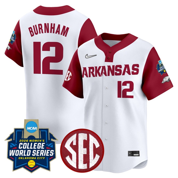 Men's Size - Arkansas Softball 2026 World Series (WCWS) Vapor Premier Limited Jersey white #12 PAYTON BURNHAN