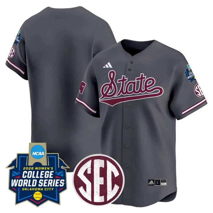 Men's Size - Mississippi State Softball 2026 World Series (WCWS) Vapor Premier Limited Jersey DARK GRAY BLANK
