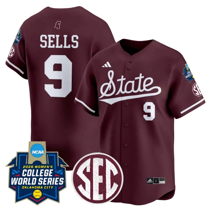 Men's Size - Mississippi State Softball 2026 World Series (WCWS) Vapor Premier Limited Jersey MAROON#9 KIARRA SELLS