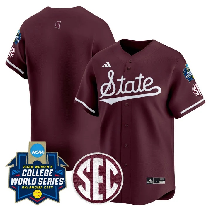 Men's Size - Mississippi State Softball 2026 World Series (WCWS) Vapor Premier Limited Jersey MAROON BLANK