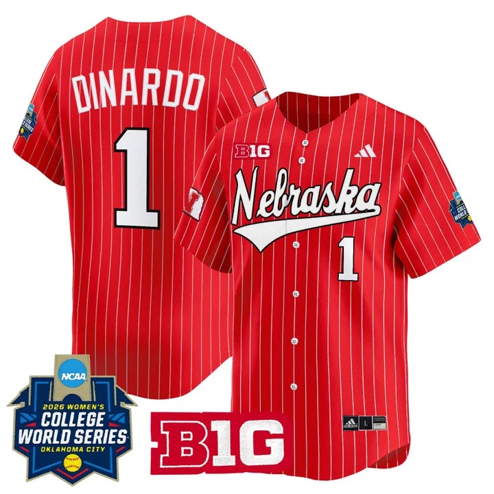 Men's Size - Nebraska Cornhuskers Softball 2026 World Series (WCWS) Vapor Premier Limited Jersey #1 OLIVIA DINARDO