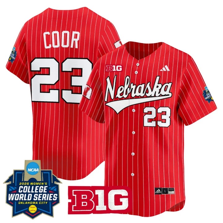 Men's Size - Nebraska Cornhuskers Softball 2026 World Series (WCWS) Vapor Premier Limited Jersey #23 HANNAH COOR