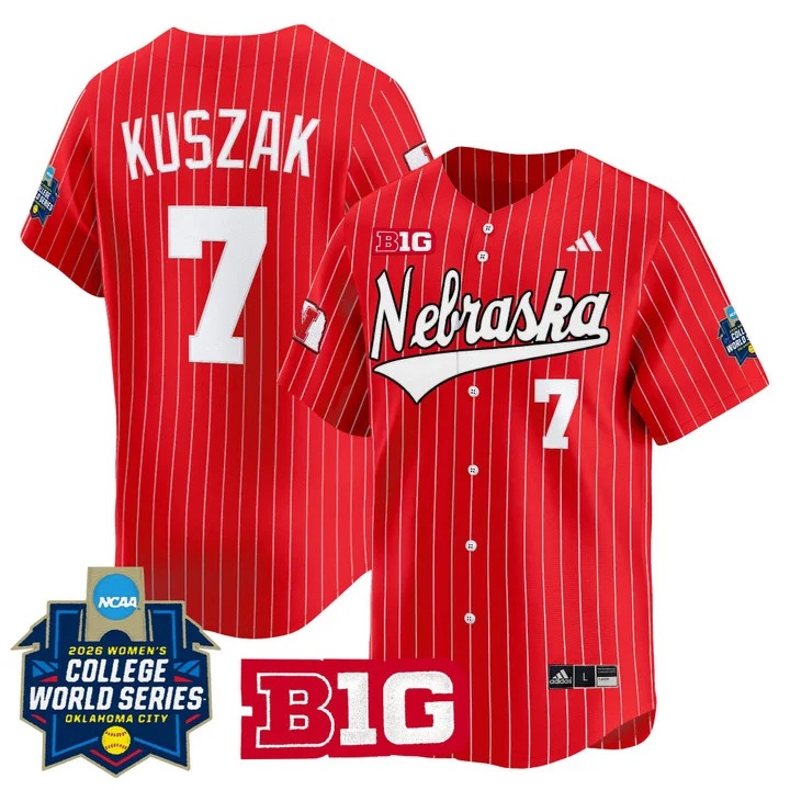 Men's Size - Nebraska Cornhuskers Softball 2026 World Series (WCWS) Vapor Premier Limited Jersey #7 AVA KUSZAK