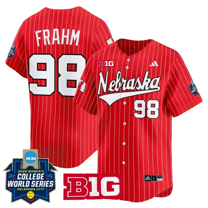 Men's Size - Nebraska Cornhuskers Softball 2026 World Series (WCWS) Vapor Premier Limited Jersey #98 JARDY FRAHM