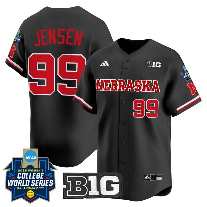 Men's Size - Nebraska Cornhuskers Softball 2026 World Series (WCWS) Vapor Premier Limited Jersey BLACK #99 ALEXIS JENSEN