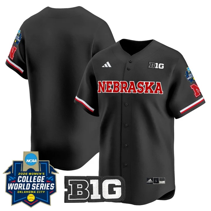 Men's Size - Nebraska Cornhuskers Softball 2026 World Series (WCWS) Vapor Premier Limited Jersey BLACK BLANK