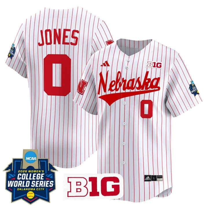 Men's Size - Nebraska Cornhuskers Softball 2026 World Series (WCWS) Vapor Premier Limited Jersey WHITE #0 SKARLETT JONES