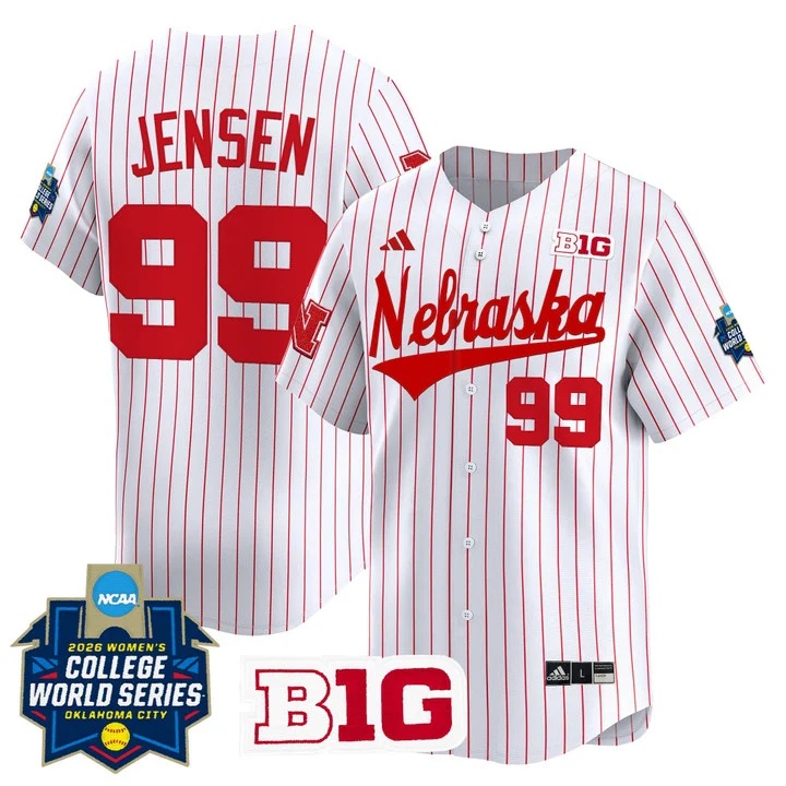 Men's Size - Nebraska Cornhuskers Softball 2026 World Series (WCWS) Vapor Premier Limited Jersey WHITE #99 ALEXIS JENSEN
