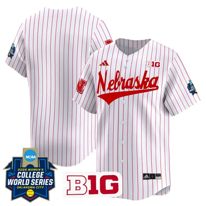 Men's Size - Nebraska Cornhuskers Softball 2026 World Series (WCWS) Vapor Premier Limited Jersey WHITE BLANK