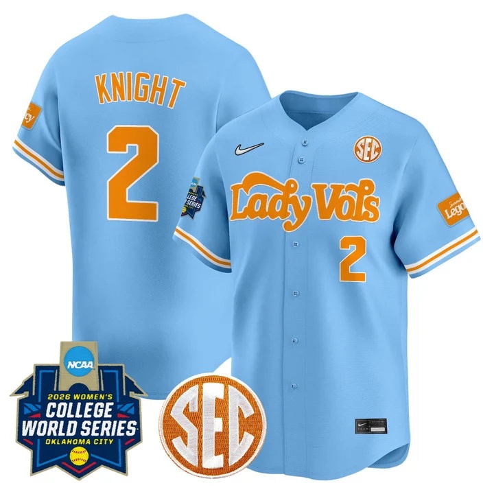 Men's Size - Tennessee Volunteers Softball 2026 World Series (WCWS) Vapor Premier Limited Jersey BLUE#2 SOPHIA KNIGHT