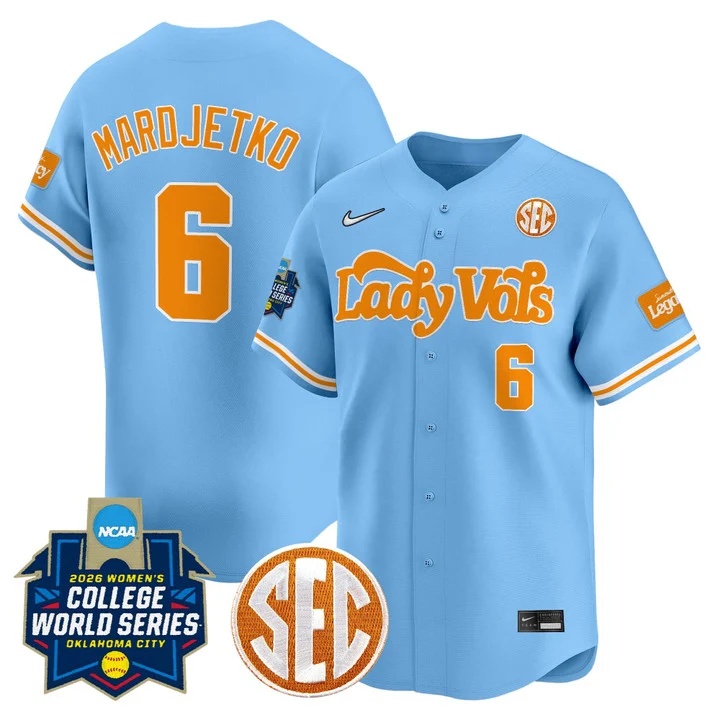 Men's Size - Tennessee Volunteers Softball 2026 World Series (WCWS) Vapor Premier Limited Jersey BLUE#6 SAGE MARDJETKO