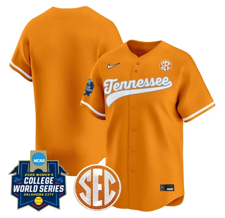 Men's Size - Tennessee Volunteers Softball 2026 World Series (WCWS) Vapor Premier Limited Jersey ORANGE BLANK