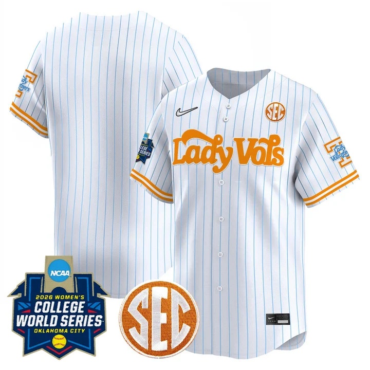 Men's Size - Tennessee Volunteers Softball 2026 World Series (WCWS) Vapor Premier Limited Jersey PINSTRIPE BLANK