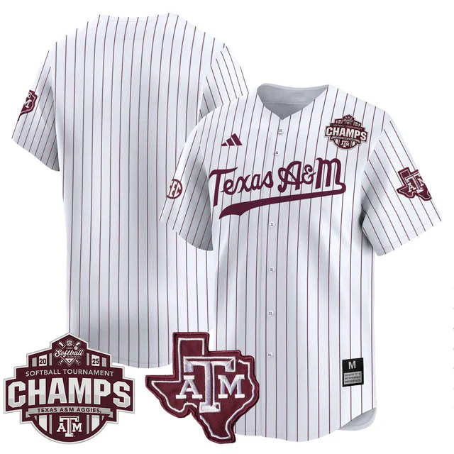 Men's Size - Texas A&M Aggies 2025 SEC Softball  Champions Patch Vapor Jersey BLANK.webp
