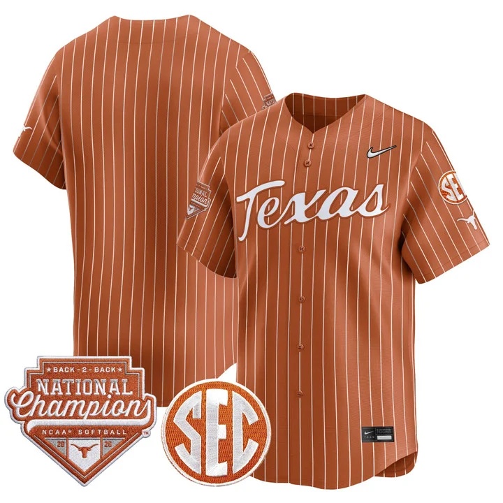 Men's Size - Texas Longhorns 2026 World Series (WCWS) Champions Vapor Premier Limited Jersey ORANGE BLANK
