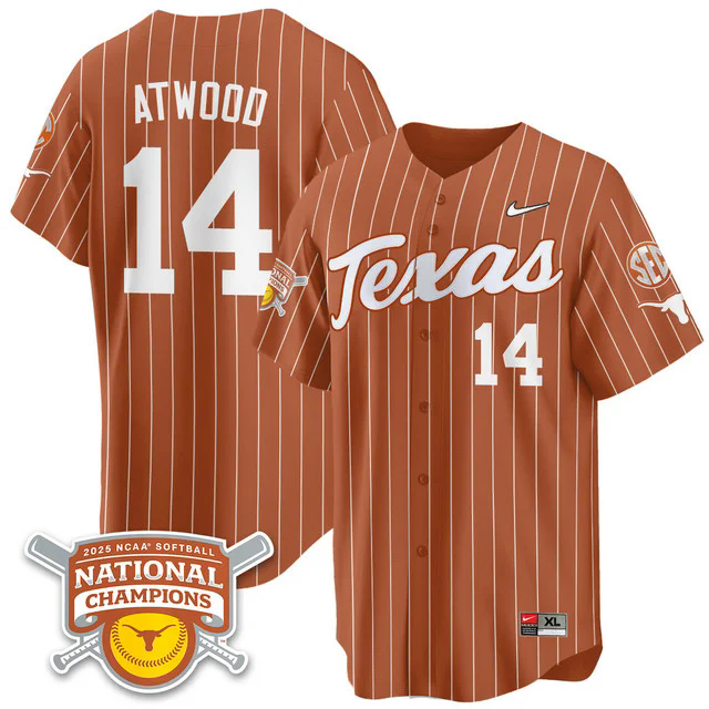 Men's Size - Texas Longhorns Softball 2025 World Series Champions Limited Jersey #14 reese atwood.webp (1)