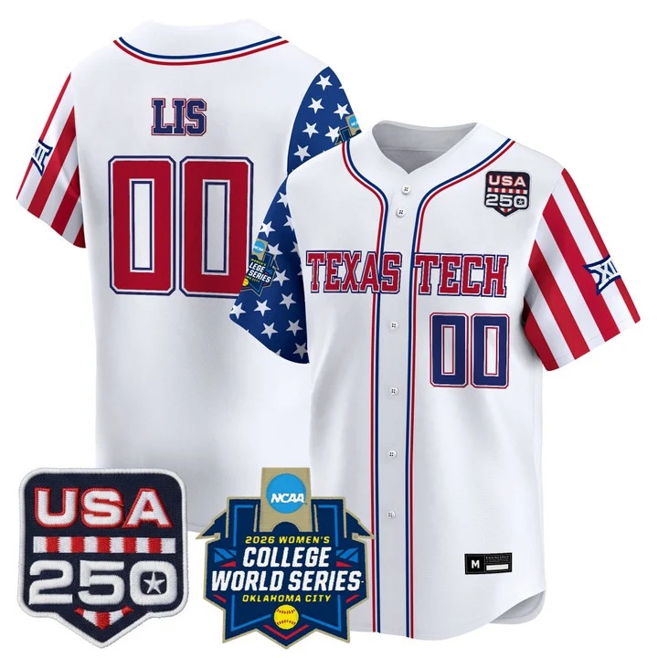 Men's Size - Texas Tech Red Raiders America 250 Edition Vapor Premier Limited Jersey #00 JACKIE LIS
