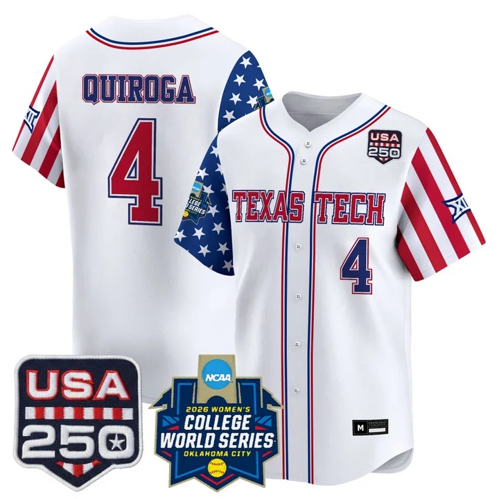 Men's Size - Texas Tech Red Raiders America 250 Edition Vapor Premier Limited Jersey #4 LAGI QUIROGA