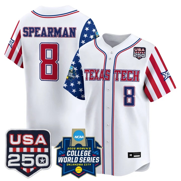 Men's Size - Texas Tech Red Raiders America 250 Edition Vapor Premier Limited Jersey #8 DESIRAE SPEARMAN