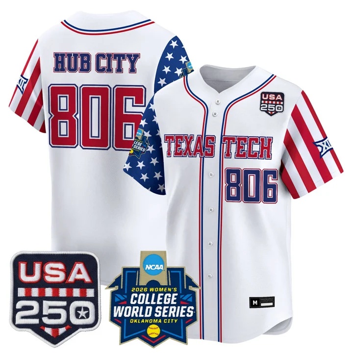 Men's Size - Texas Tech Red Raiders America 250 Edition Vapor Premier Limited Jersey #806 HUB CITY