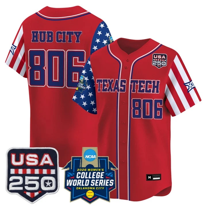 Men's Size - Texas Tech Red Raiders America 250 Edition Vapor Premier Limited Jersey RED #806 HUB CITY