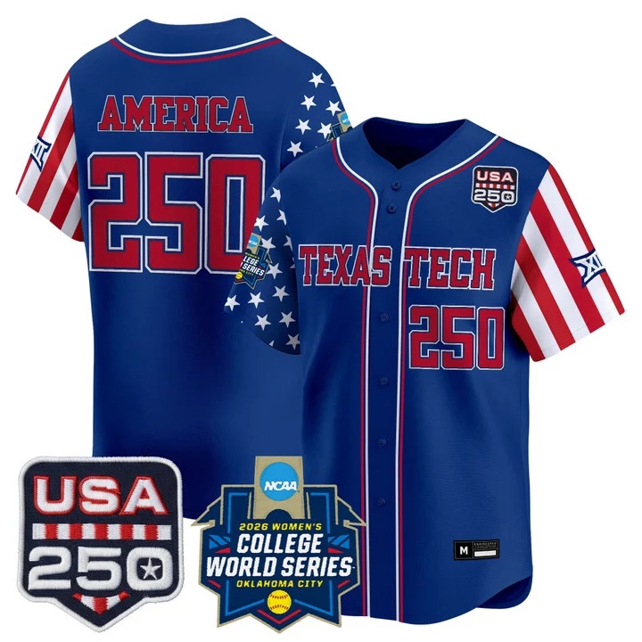 Men's Size - Texas Tech Red Raiders America 250 Edition Vapor Premier Limited Jersey ROYAL #250 AMERICA