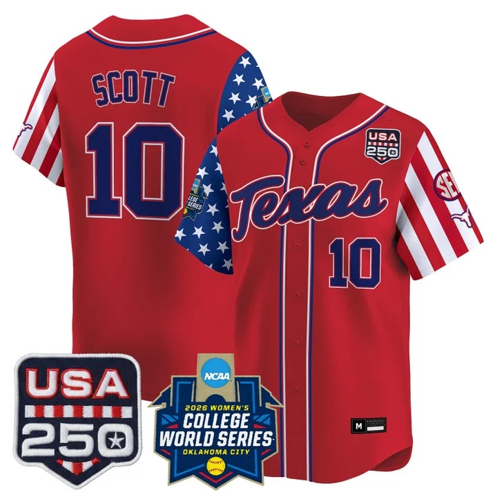 Men's Size -Texas Longhorn America 250 Edition Vapor Premier Limited Jersey red #10 MIA SCOTT