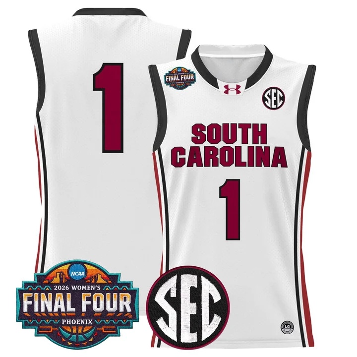 Men's Size South Carolina Gamecocks 2026 Women's Tournament Final Four Basketball Jersey #1