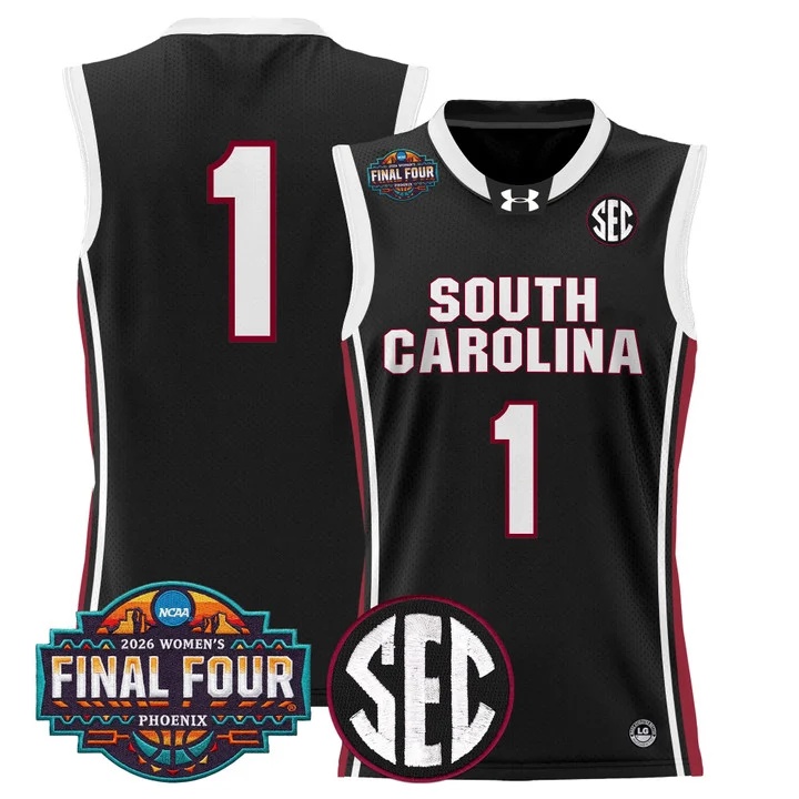 Men's Size South Carolina Gamecocks 2026 Women's Tournament Final Four Basketball Jersey BLACK #1