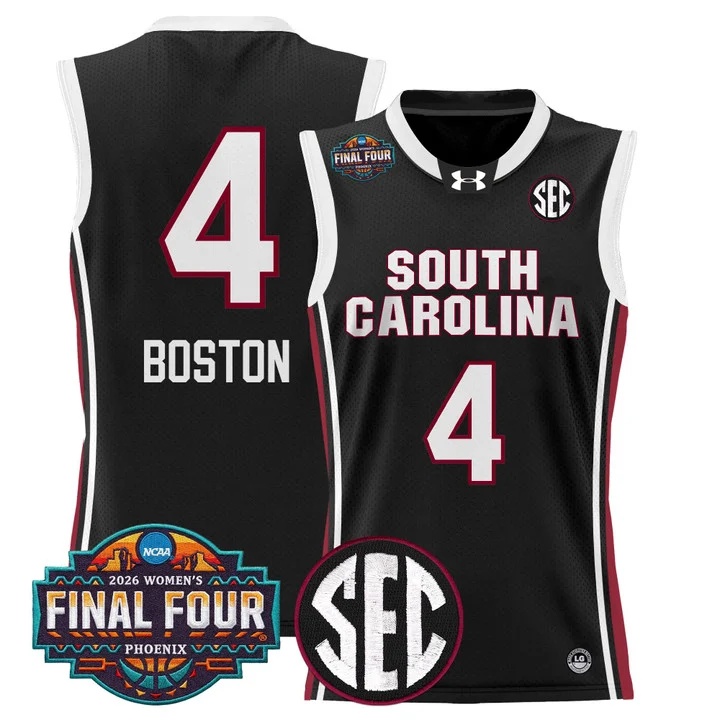 Men's Size South Carolina Gamecocks 2026 Women's Tournament Final Four Basketball Jersey BLACK #4 ALIYAH BOSTON
