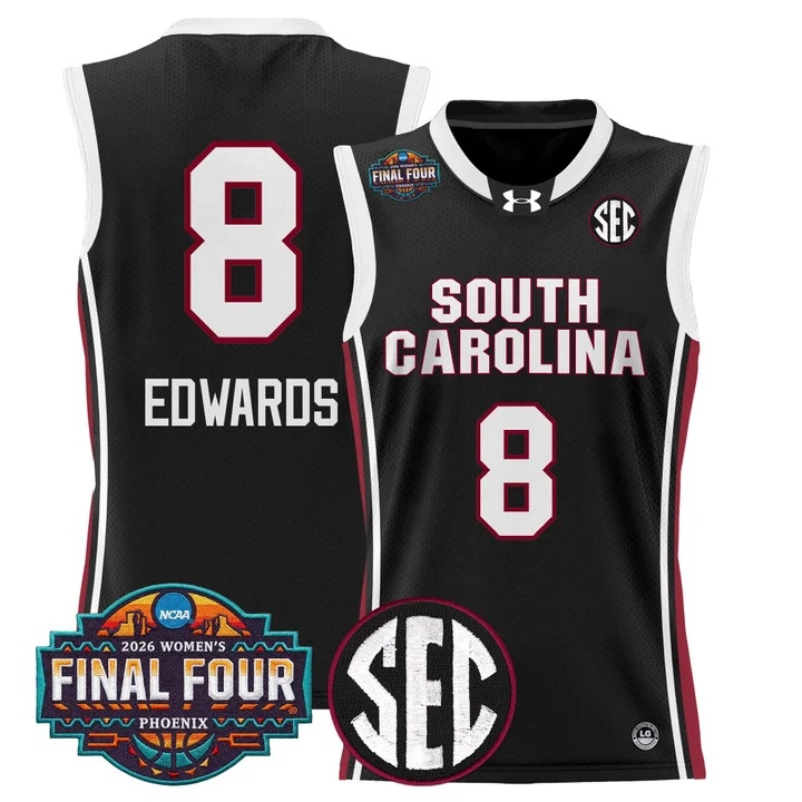Men's Size South Carolina Gamecocks 2026 Women's Tournament Final Four Basketball Jersey BLACK #8 JOYCE EDWARDS