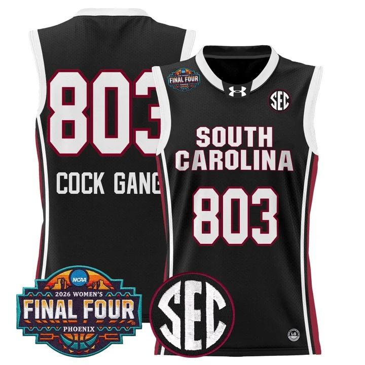 Men's Size South Carolina Gamecocks 2026 Women's Tournament Final Four Basketball Jersey BLACK #803 COCK GANG