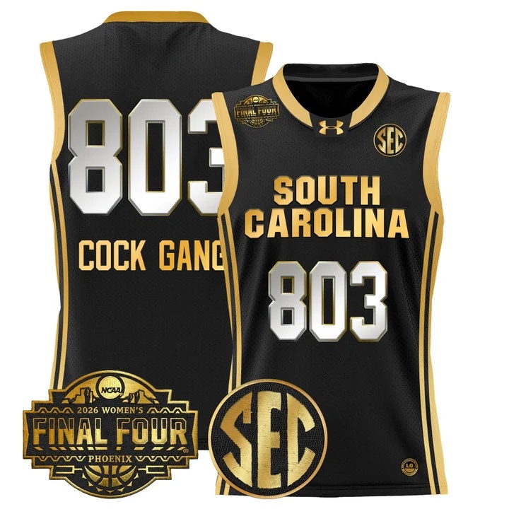 Men's Size South Carolina Gamecocks 2026 Women's Tournament Final Four Basketball Jersey BLACK GOLD #803 COCK GANG