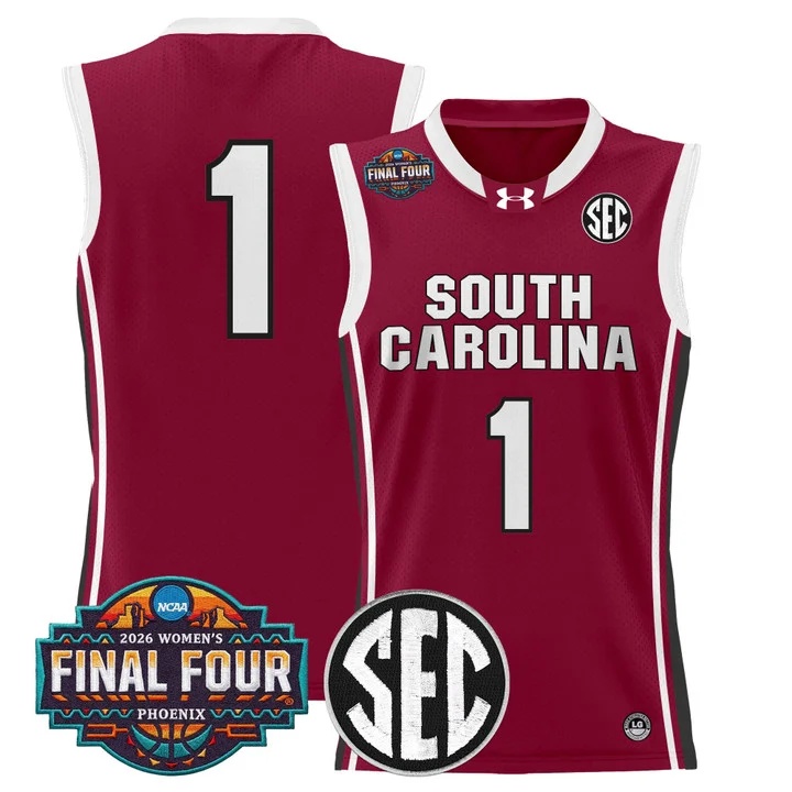 Men's Size South Carolina Gamecocks 2026 Women's Tournament Final Four Basketball Jersey GARNET #1