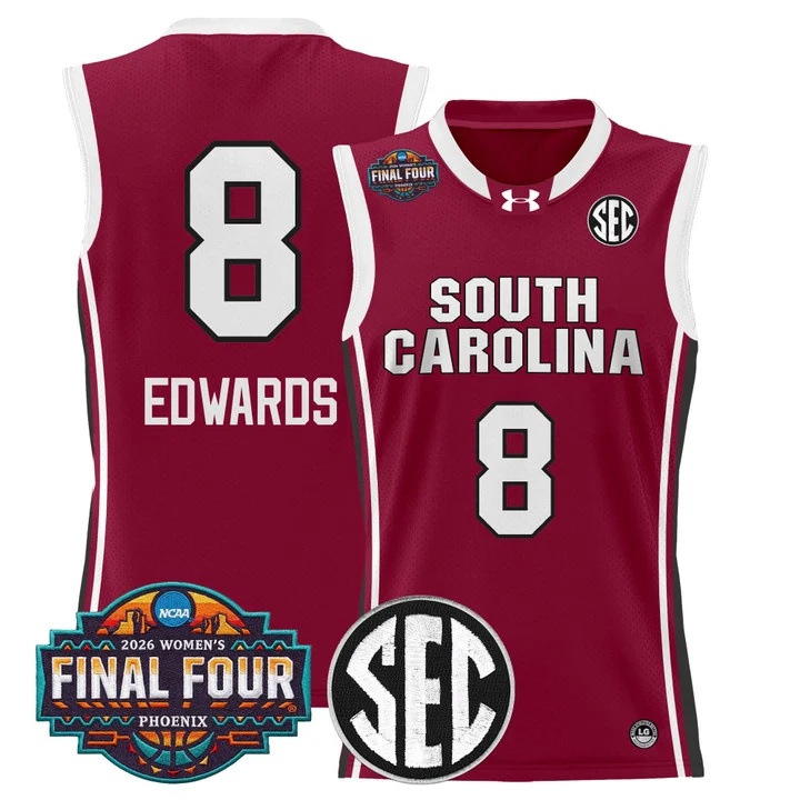 Men's Size South Carolina Gamecocks 2026 Women's Tournament Final Four Basketball Jersey GARNET #8 JOYCE EDWARDS
