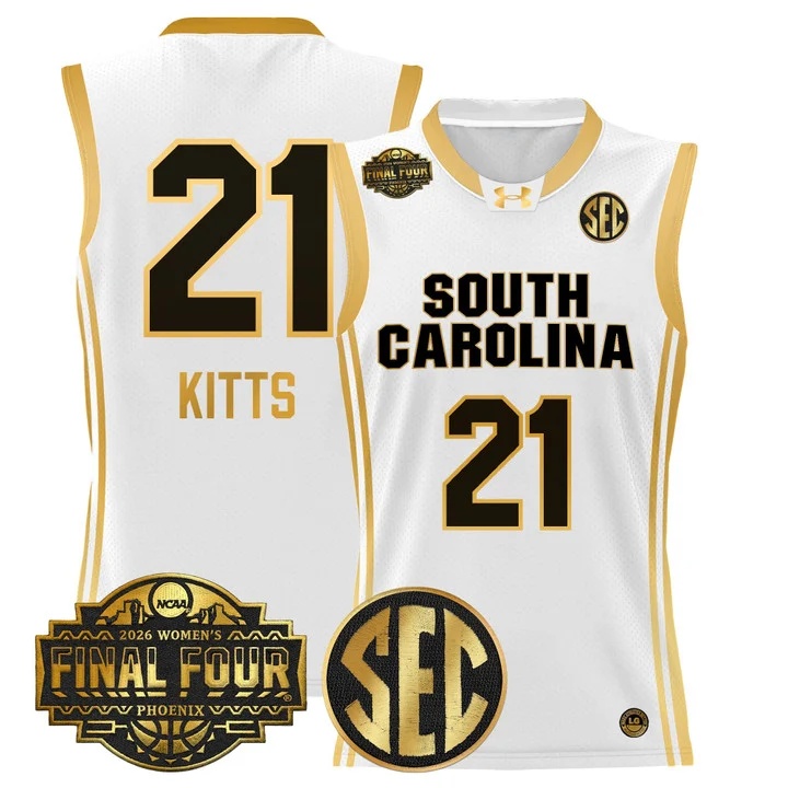 Men's Size South Carolina Gamecocks 2026 Women's Tournament Final Four Basketball Jersey WHITE GOLD #21 CHLOE KITTS