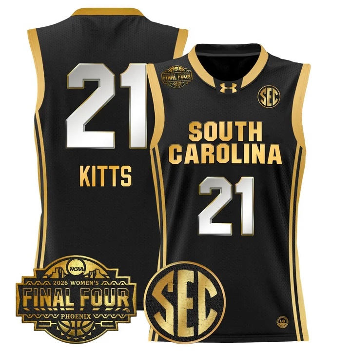 Men's Size South Carolina Gamecocks 2026 Women's Tournament Final Four Basketball Jersey black gold #21 CHLOE KITTS