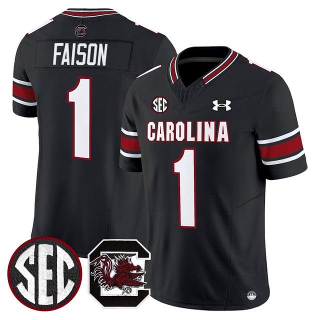 Men's South Carolina Gamecocks 2025 Vapor Limited Jersey black #1 Rahsul Faison