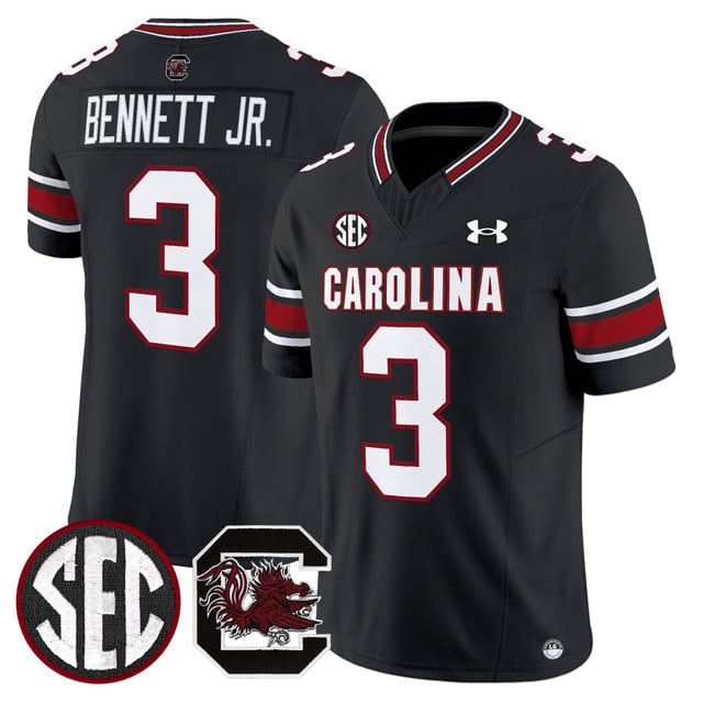 Men's South Carolina Gamecocks 2025 Vapor Limited Jersey black #3 Mazeo Bennett Jr.