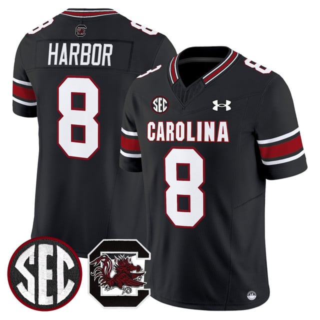 Men's South Carolina Gamecocks 2025 Vapor Limited Jersey black #8 Nyck Harbor