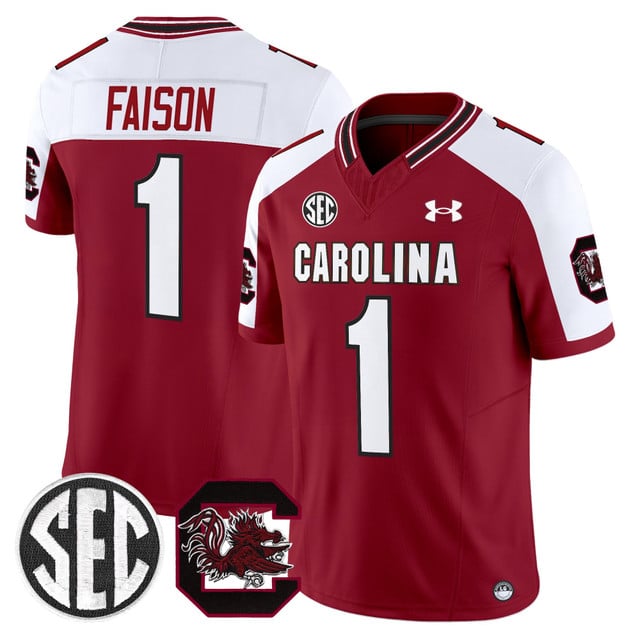 Men's South Carolina Gamecocks 2025 Vapor Limited Jersey red #1 Rahsul Faison
