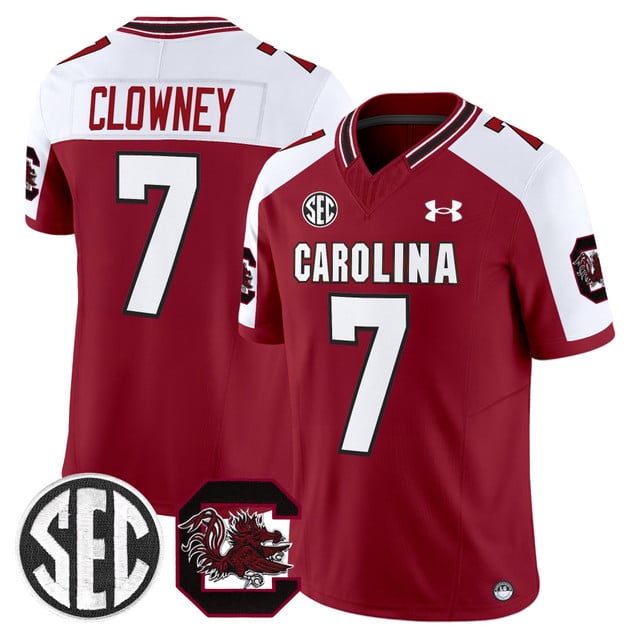 Men's South Carolina Gamecocks 2025 Vapor Limited Jersey red #7 Jadeveon Clowney