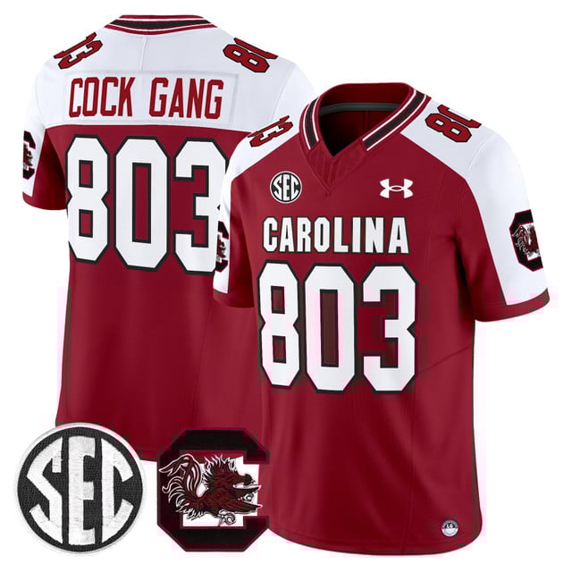 Men's South Carolina Gamecocks 2025 Vapor Limited Jersey red #803 Cock Gang